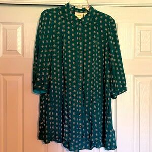 Maeve By Anthropologie Monika Tunic Blouse - Large - Teal Green